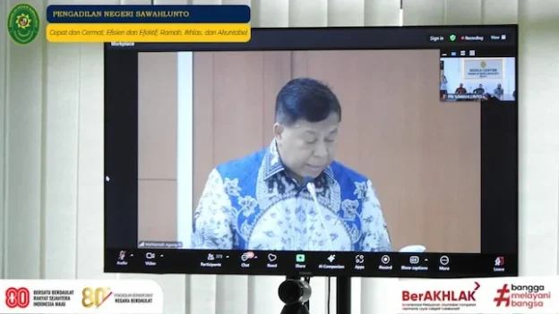 Pengadilan Negeri Sawahlunto Mengikuti Konsultasi Publik Rancangan PERMA tentang Putusan Pemaafan Hakim Secara Daring