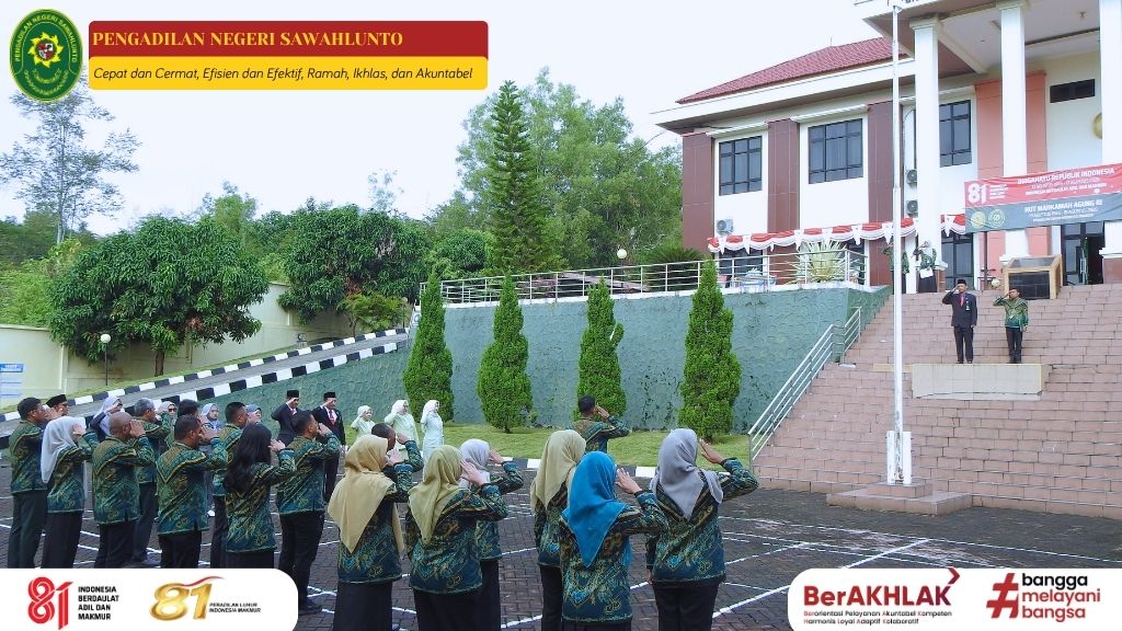 Pengadilan Negeri Sawahlunto Laksanakan Upacara Peringatan Hari Ulang Tahun Mahkamah Agung Republik Indonesia Ke-81