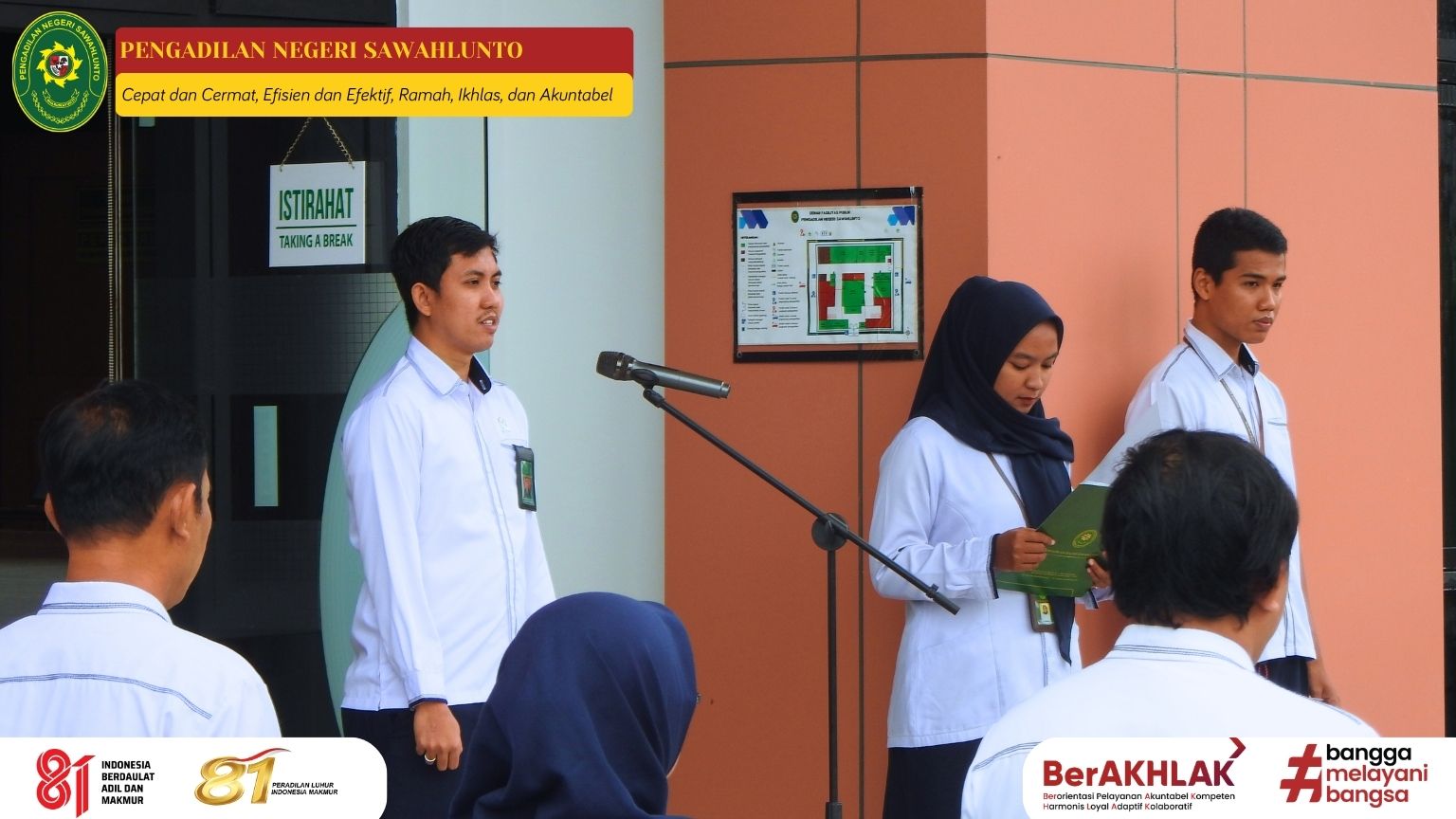 Pengadilan Negeri Sawahlunto Laksanakan Kegiatan Rutin Apel Pagi Pada 12 Oktober 2026